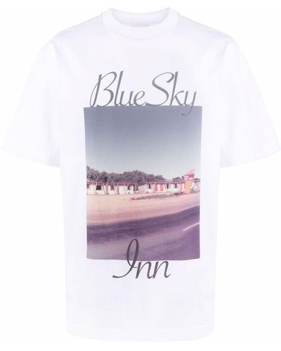 BLUE SKY INN T-shirt à imprimé photographique - Blanc