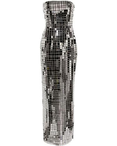 retroféte Imani Metallic Strapless Gown