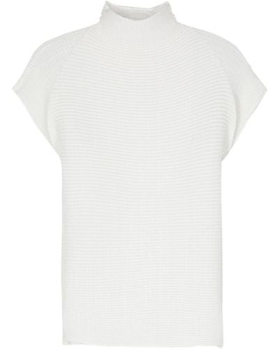 Issey Miyake Mock-neck Plissé T-shirt - White