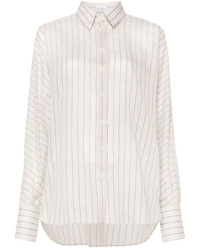 Brunello Cucinelli Striped Shirt - White