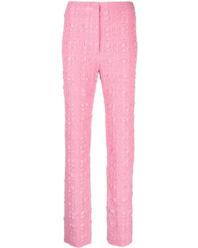 Nanushka Juna Seersucker Slim-fit Pants - Pink