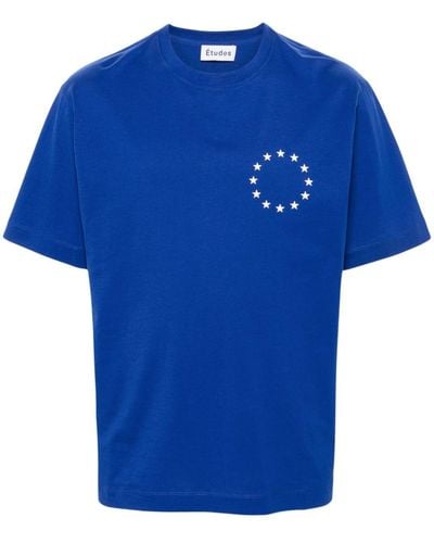 Etudes Studio Wonder Europa Cotton T-shirt - Blue