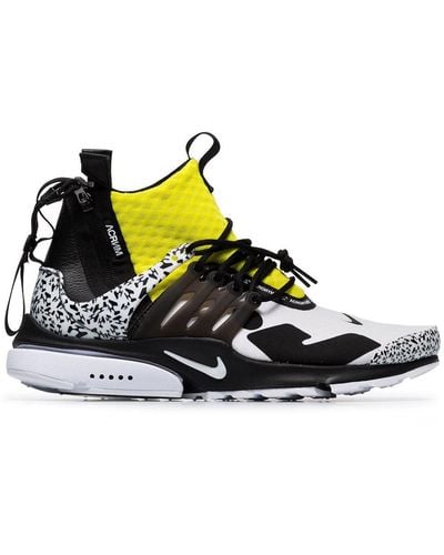 Nike X Acronym Air Presto Mid "dynamic Yellow" Sneakers - Black