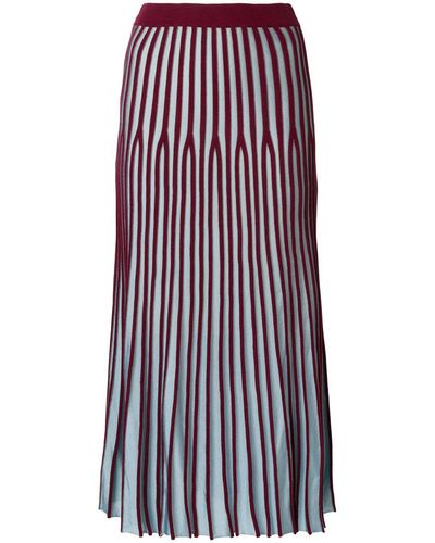 KENZO Striped Knitted Pleated Skirt - Multicolor