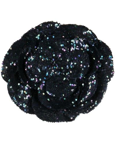 Cynthia Rowley Sequinned Flower Bandeau Top - Black