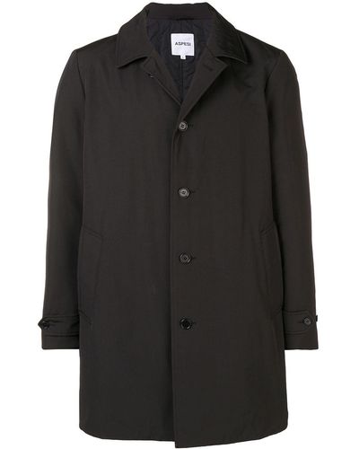 Aspesi Loose Fit Buttoned Coat - Zwart