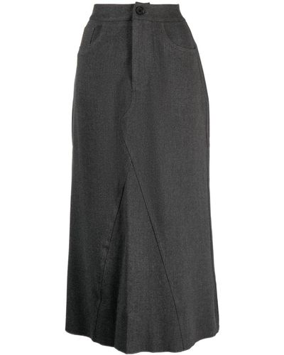 B+ AB High-waisted Panelled Midi Skirt - Grey