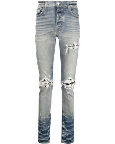 Amiri Distressed Skinny Jeans - Men's - Elastane/cotton/elastomultiester - Blue
