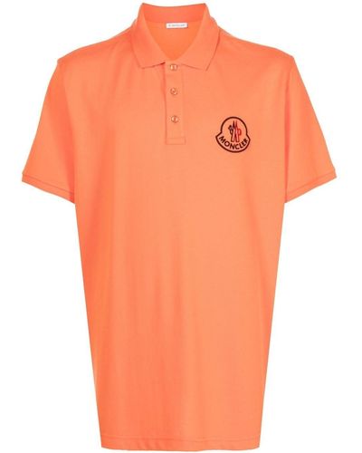 Moncler Poloshirt mit Logo-Stickerei - Orange