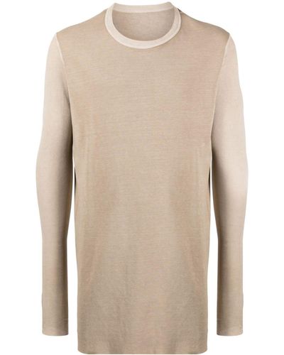 Boris Bidjan Saberi Fine-ribbed Long-sleeved T-shirt - Natural