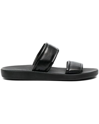 Ancient Greek Sandals Enias Leather Slides - Black