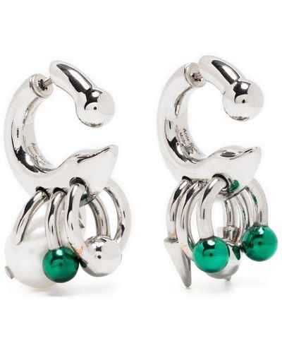 Acne Studios Charm-embellished Hoop Earrings - White