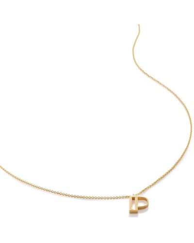 Monica Vinader Alphabet P Pendant Necklace - Metallic