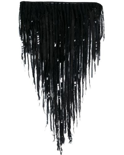 Rick Owens Sequin-embellished Fringed Skirt - Black