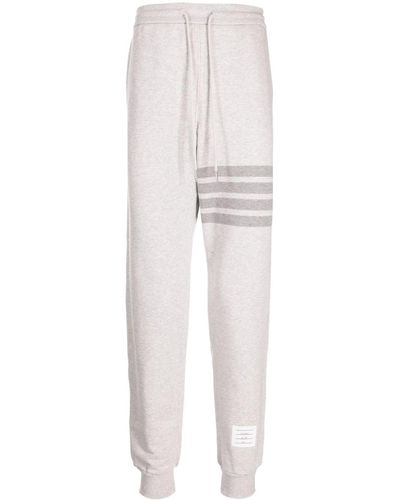 Thom Browne Stripe-detail Cotton Track Trousers - White