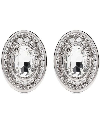 Alessandra Rich Oval-shape Crystal Earrings - Metallic