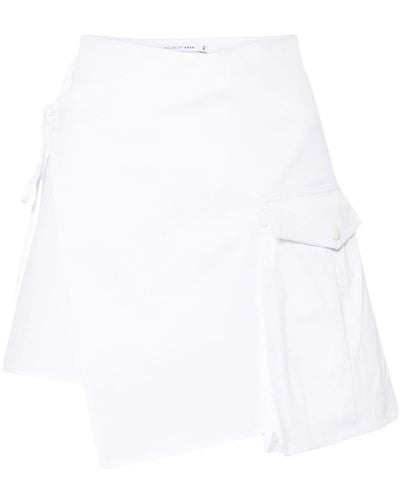 Amen Asymmetric Twill Miniskirt - White
