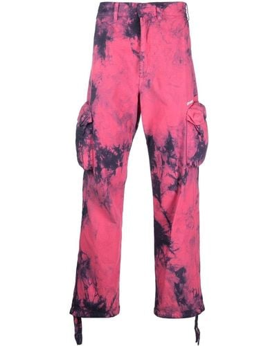 Off-White c/o Virgil Abloh Tie-dye Cargo Trousers - Pink