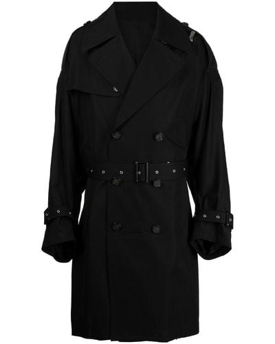 TAKAHIROMIYASHITA TheSoloist. Decorative-zip Belted Trench Coat - Black