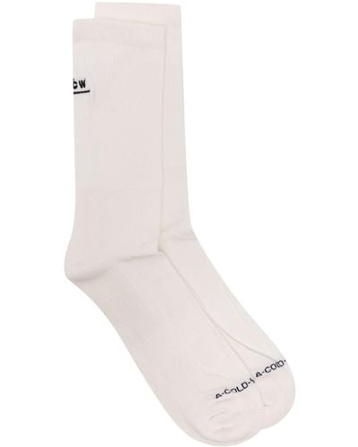 A_COLD_WALL* Logo-embroidered Crew Socks - White