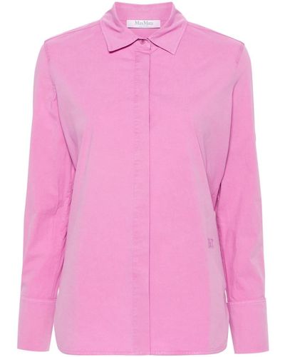 Max Mara Overhemd Met Geborduurd Logo - Roze