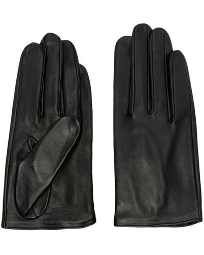Yohji Yamamoto Leren Handschoenen - Zwart