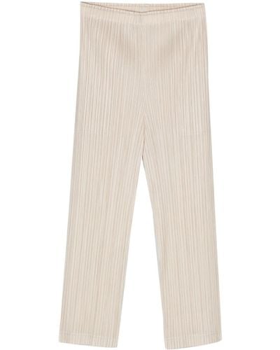 Pleats Please Issey Miyake Thicker Bottoms 1 Plissé Trousers - Natural