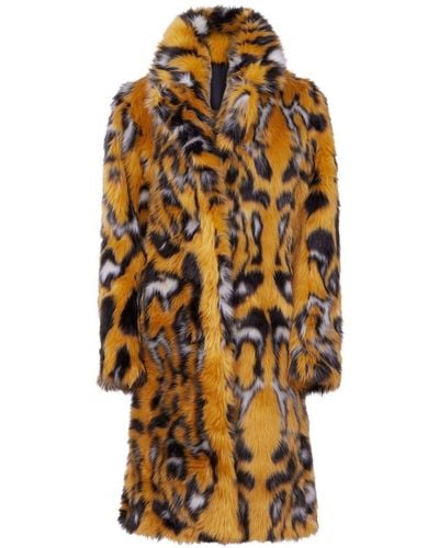 Rabanne Leopard-print Faux-fur Coat - Metallic
