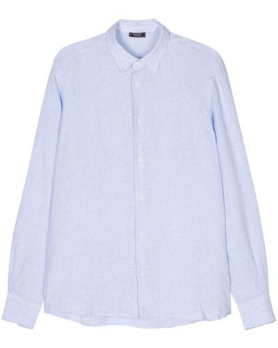 Peserico Gestreiftes Hemd aus Leinen - Blau