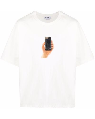 Sunnei Mirror プリント Tシャツ - ホワイト