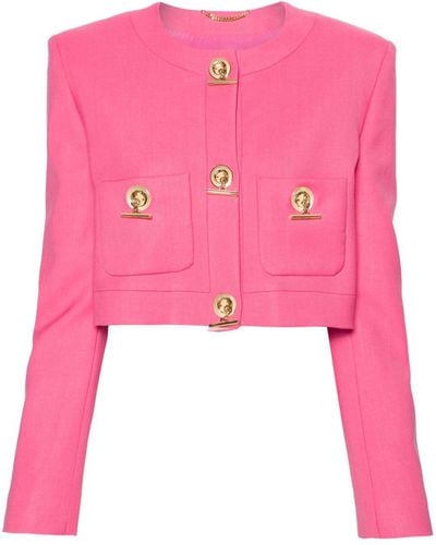 Moschino Single-breasted Cropped Blazer - Pink