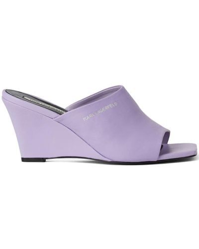 Karl Lagerfeld Rialto 80mm Leather Mules - Paars