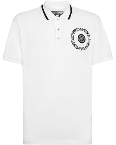 Philipp Plein Carbon Tiger-print Polo Shirt - White