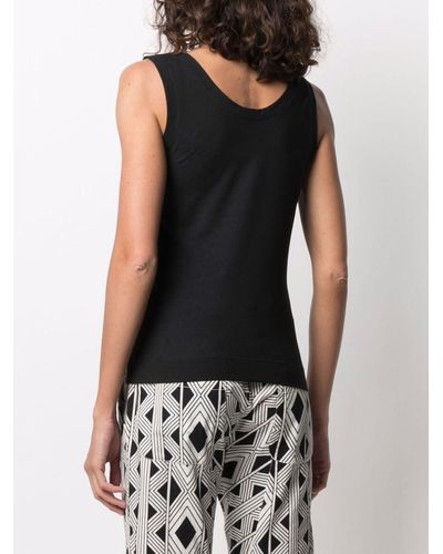 Zanone Top de tirantes con cuello en V - Negro