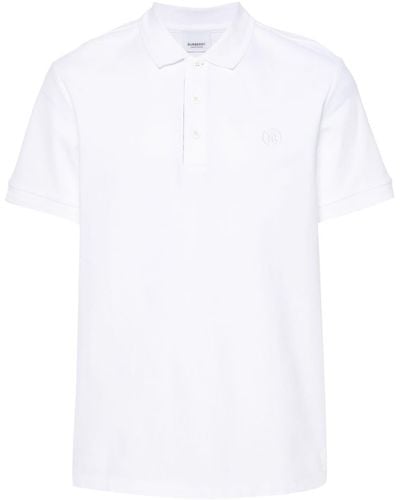 Burberry T-Shirt aus Bio-Baumwolle mit Patch - Weiß
