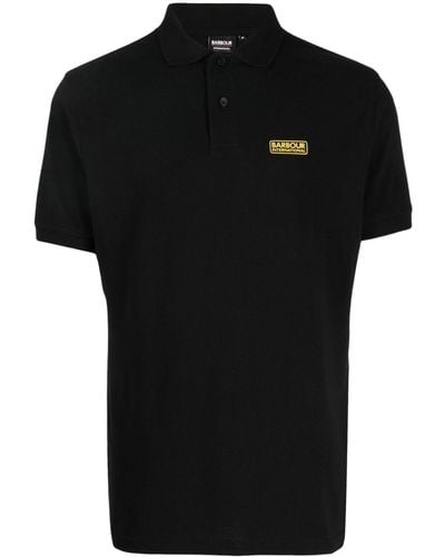 Barbour ロゴ ポロシャツ - ブラック