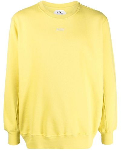 Autry Logo-embroidered Crew-neck Sweatshirt - Yellow