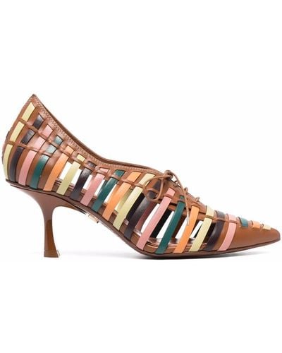 Zimmermann Zapatos de tacón con paneles y cordones - Marrón