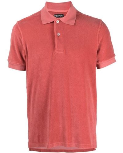 Tom Ford Towelling Short-sleeved Polo Shirt - Red