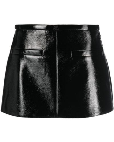 Courreges High-shine Mid-rise Miniskirt - Black