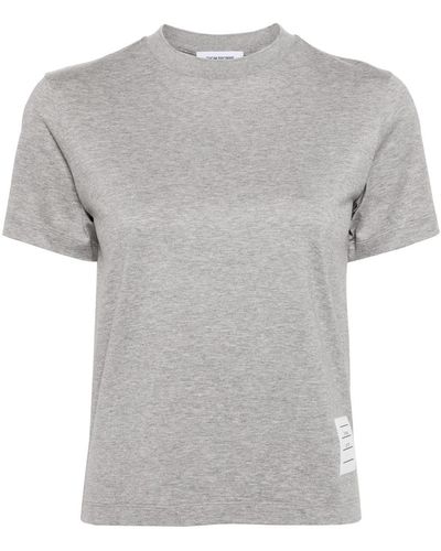 Thom Browne Logo-appliqué Cotton T-shirt - Grey