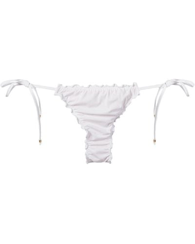 Amir Slama Ruffled Trim Bikini Bottom - White