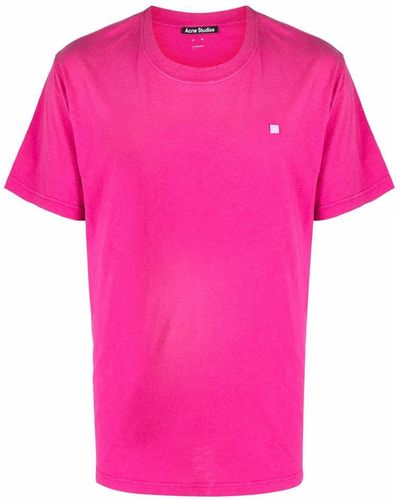 Acne Studios T-Shirt mit Logo-Patch - Pink