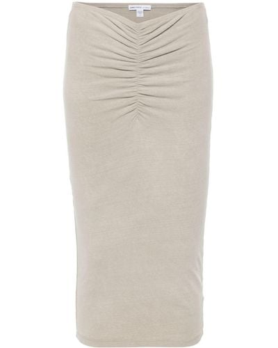 James Perse Ruched jersey midi skirt - Natur