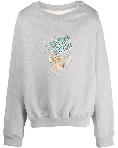 Martine Rose Better Days Bunny-print Cotton Sweatshirt - Grey