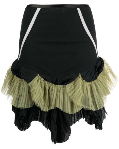 Kiko Kostadinov Kalina ruffle-detail skirt - Negro