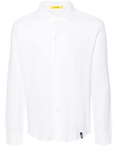 Drumohr Piqué-weave Cotton Shirt - White