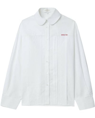 ShuShu/Tong Lace-trim Cotton Shirt - White