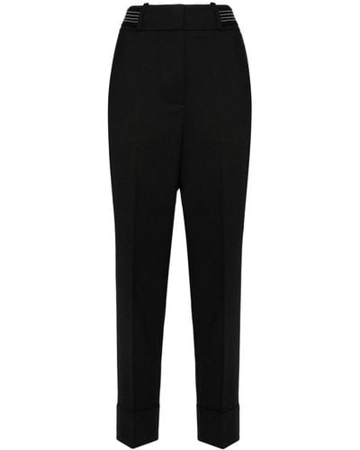 Peserico Beaded-trim Twill Trousers - Black