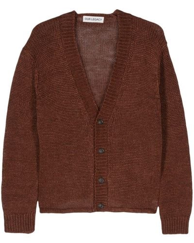 Our Legacy Academy Chevron-knit Cardigan - Brown
